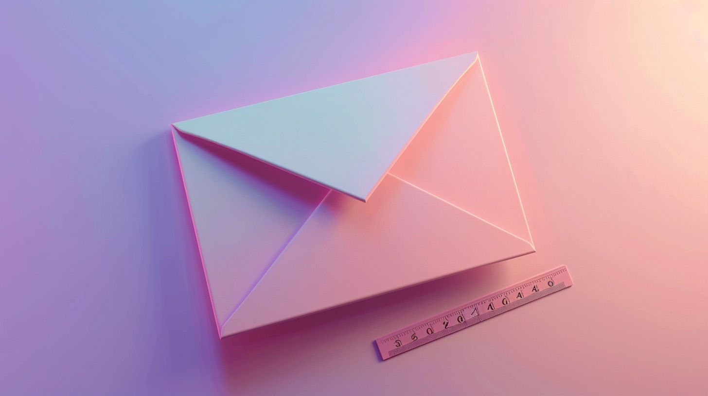 envelope with a measuring ruler